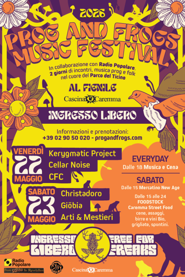 Locandina programma Prog and Frogs 2026